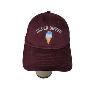 Silver Dipper Ice Cream Cone Strapback Hat Red Purple Port & Co Embroidered